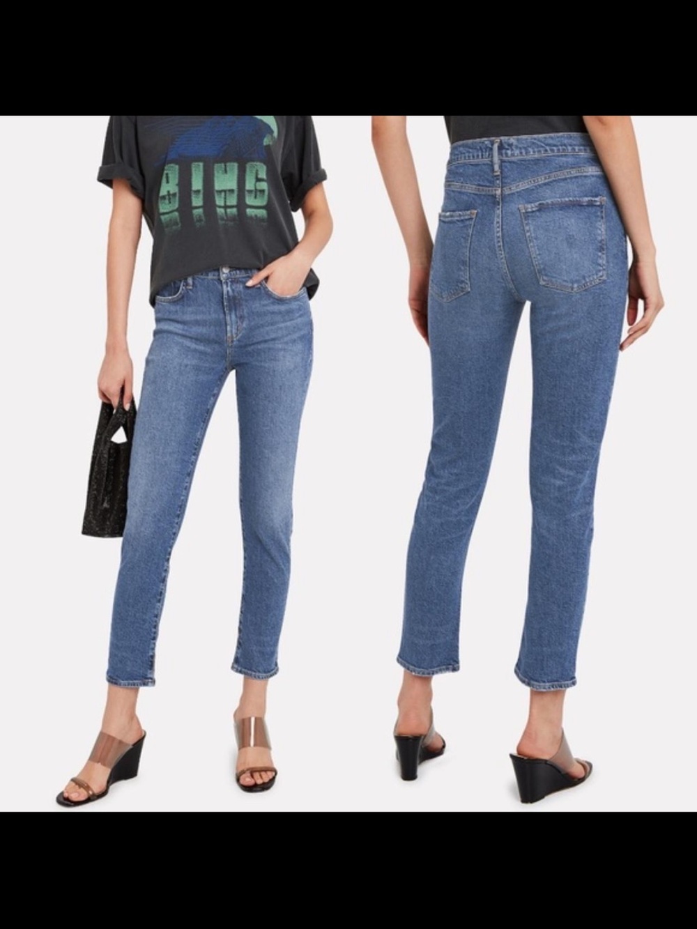 AGOLDE Toni Mid Rise Straight Jeans Light Wash Size 30